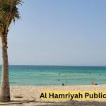 Al Hamriyah Public Beach in Sharjah with white sand and calm blue water