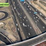 Mohammed Bin Zayed Road aerial view Dubai UAE