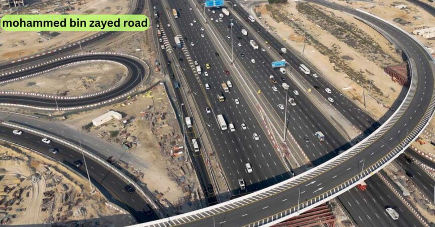 Mohammed Bin Zayed Road aerial view Dubai UAE