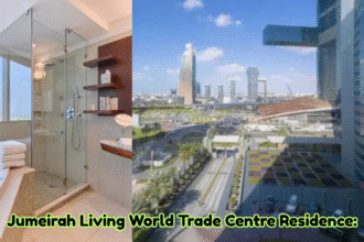 jumeirah living world trade centre residence tower exterior Sheikh Zayed Road